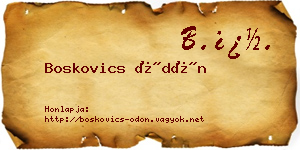 Boskovics Ödön névjegykártya