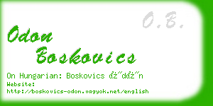 odon boskovics business card